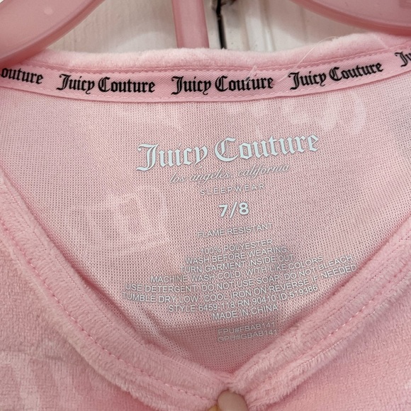 NWT JUICY COUTURE Pink 2pc Velvet Lounge Top&Pants Set with Rhinestone Logo - Picture 5 of 11
